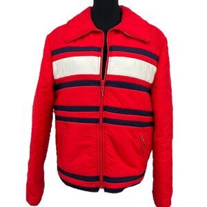Vintage 1970s‎ Jean Claude Killy Red Striped Ski Snowboard Jacket Sz 40